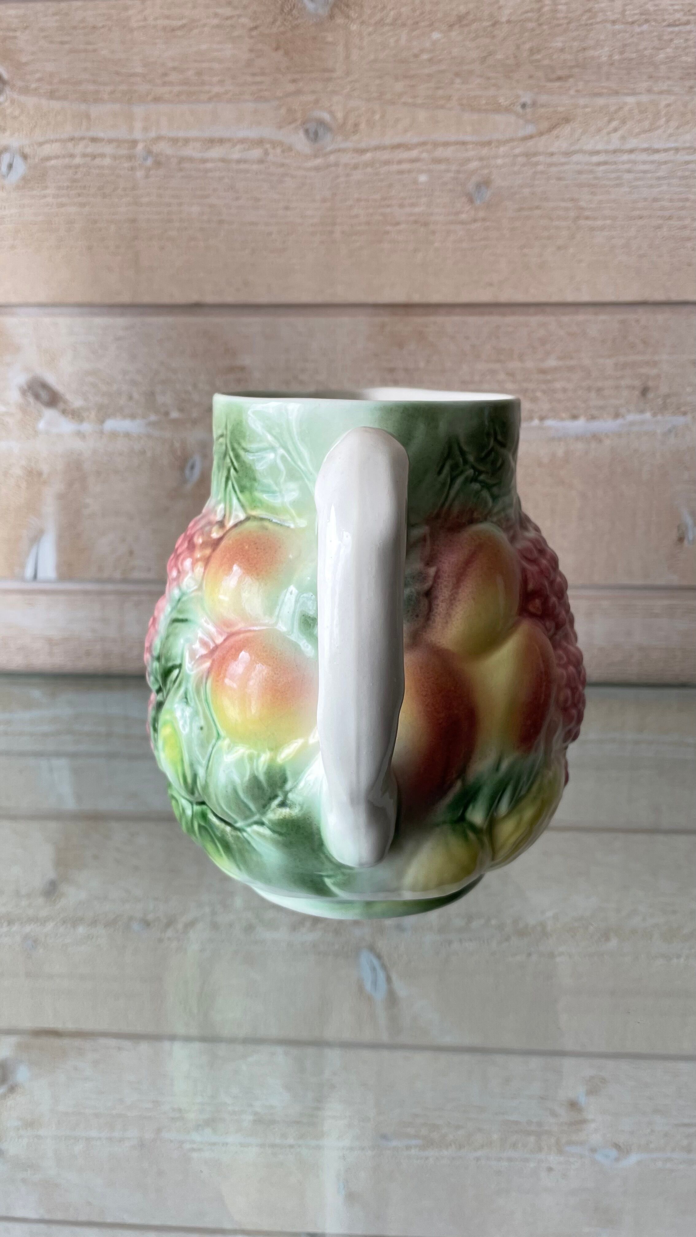 Vintage fruit slip pitcher