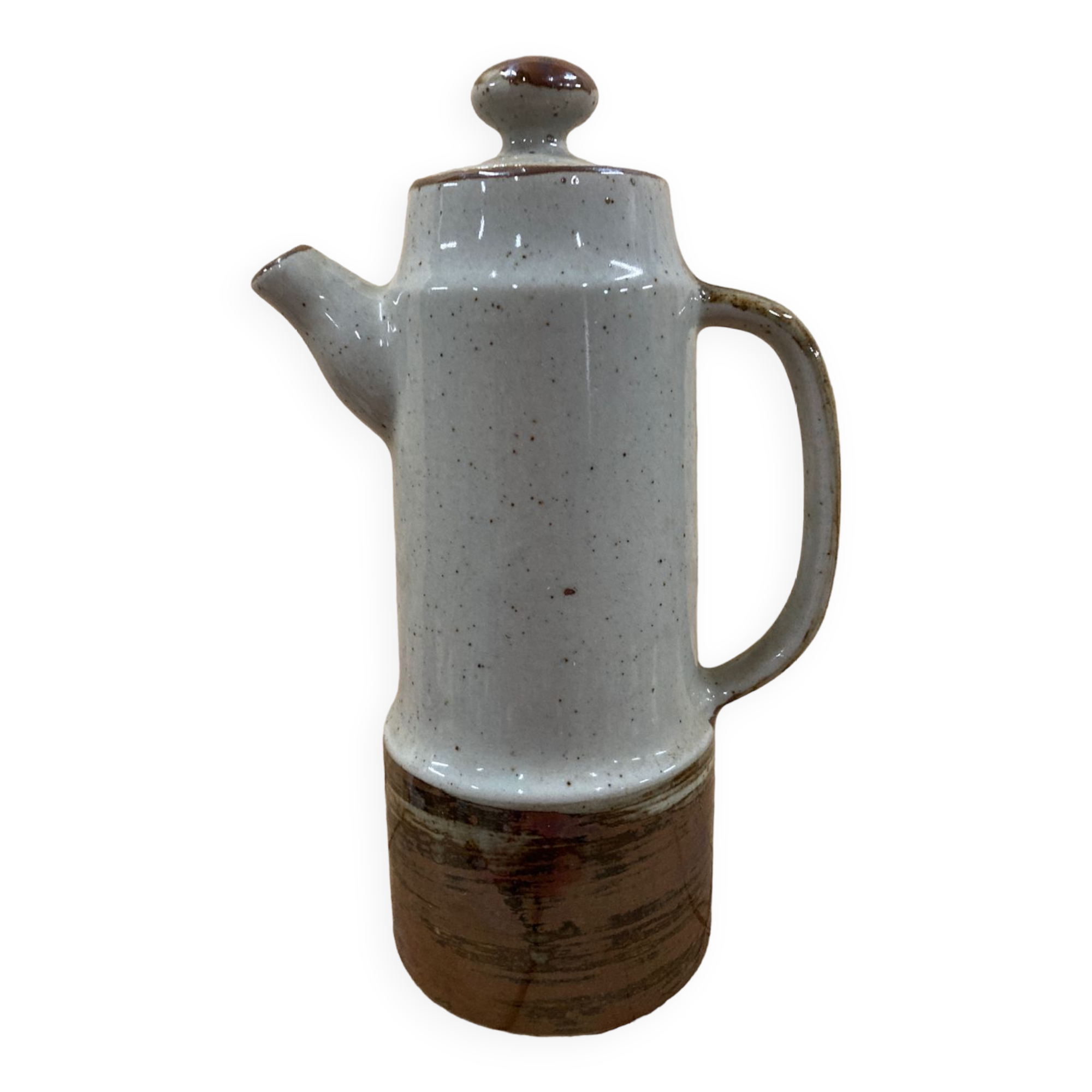 Japanese teapot in gray and brown stoneware