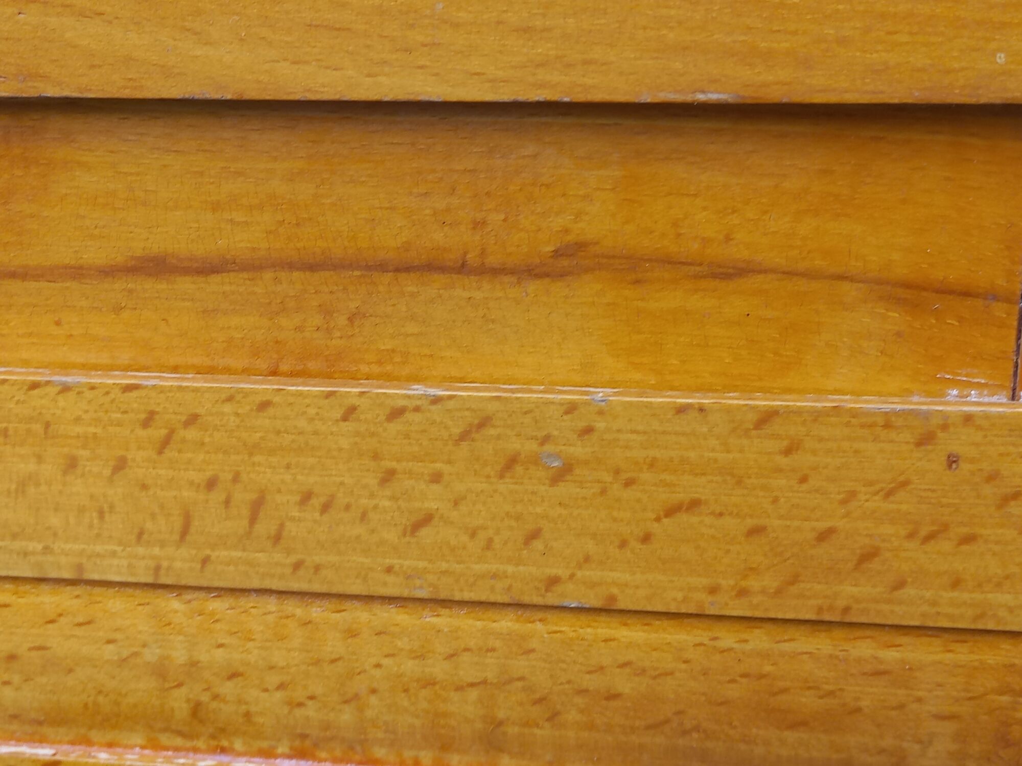 Vintage chest of drawers from the 50s in blond and gold beech 3 drawers feet compass