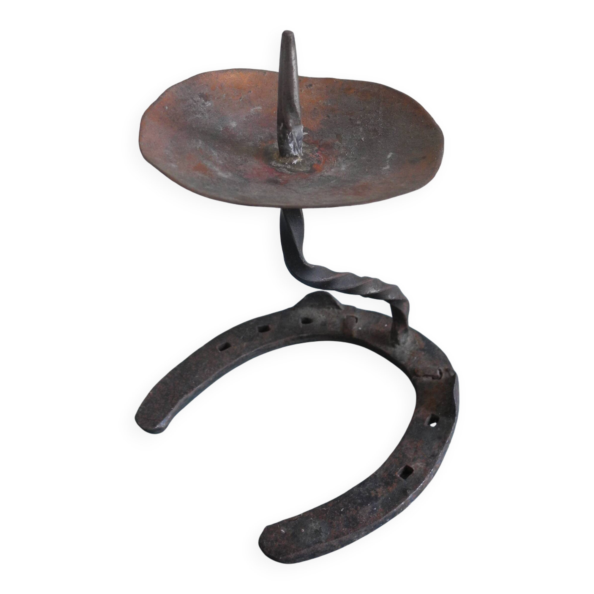 antique horseshoe candlestick brutalist candle holder horseshoe candlestick