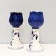 2 vintage '80 candlesticks in the shape of a tulip. Delft. In perfect condition.