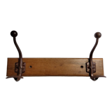 School wall coat rack, antique, 2 hooks, 50 cm
