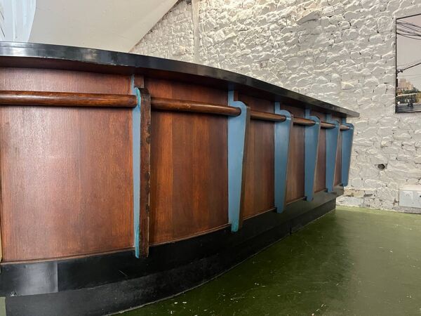 Bar des années 50 en chêne et Formica