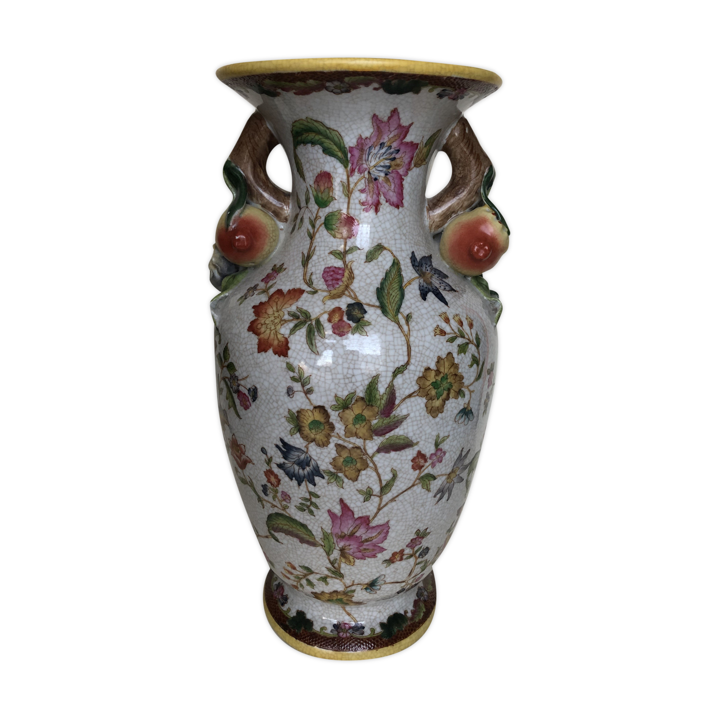 Vase in cracked earthenware