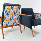 Fauteuil carré Matisse bleu