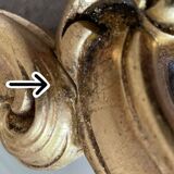 Golden resin rock mirror  42x68cm