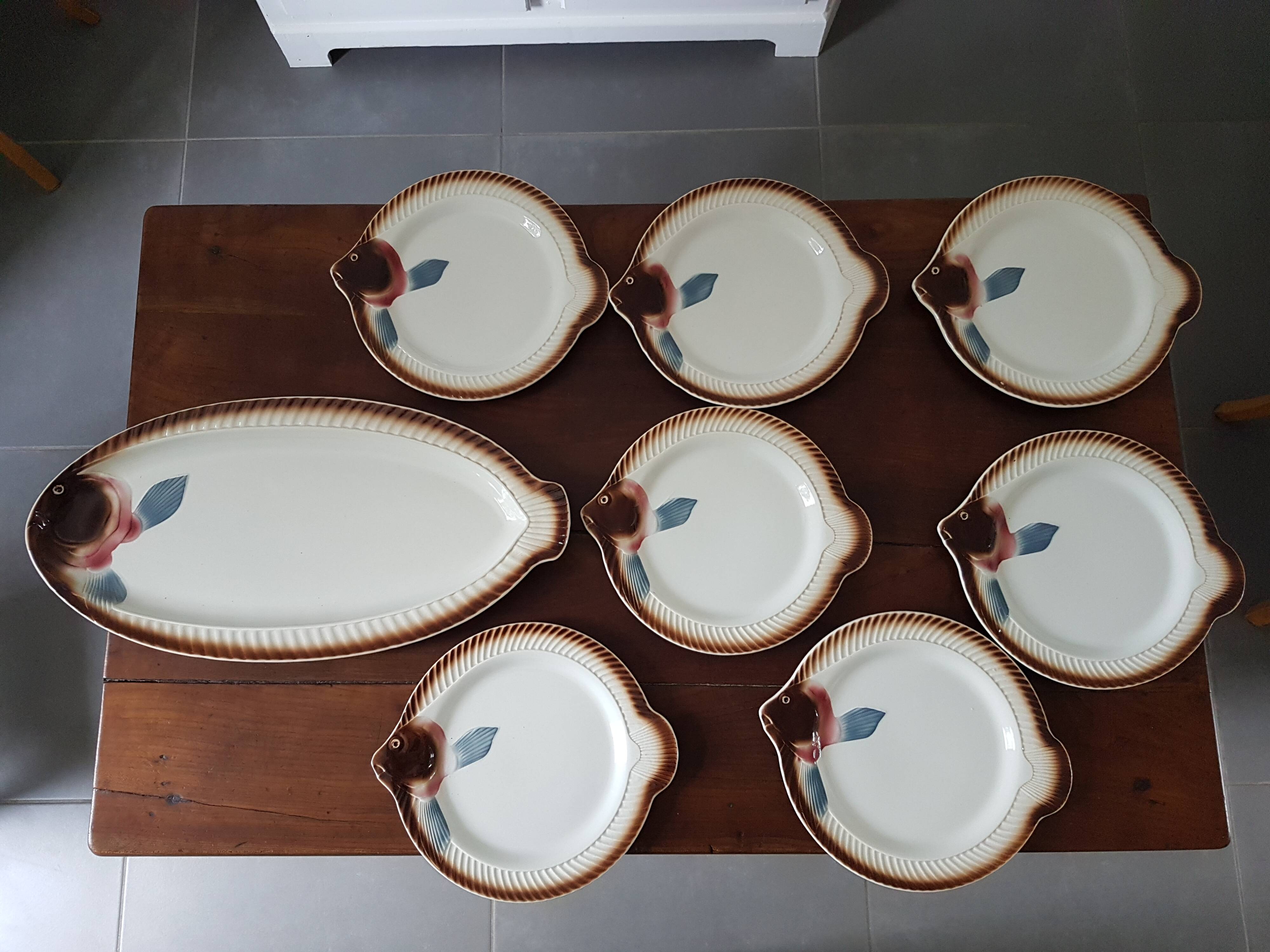 Plates and fish dish