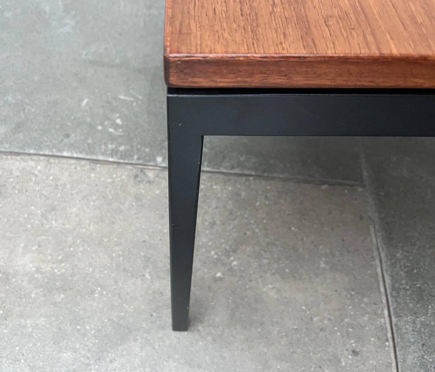 Mid-century minimalist teak side table by Florence Knoll for Knoll International, 1950s.