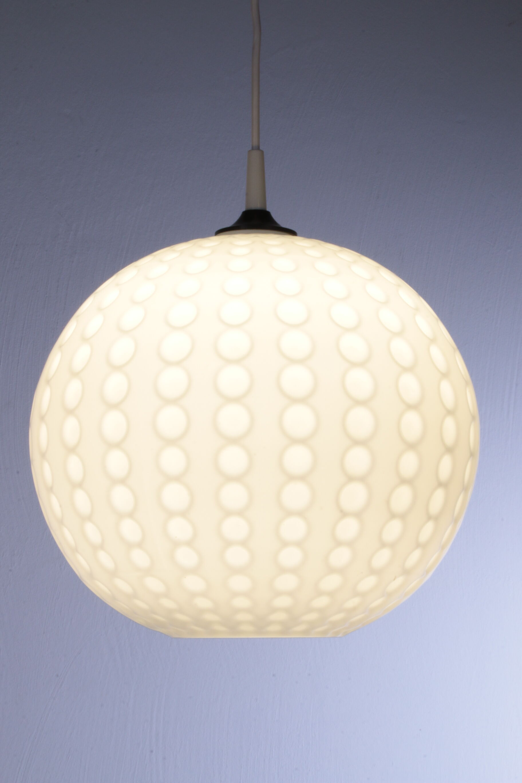 Vintage milk glass hanging lamp by Peill und Putzler, 1960s