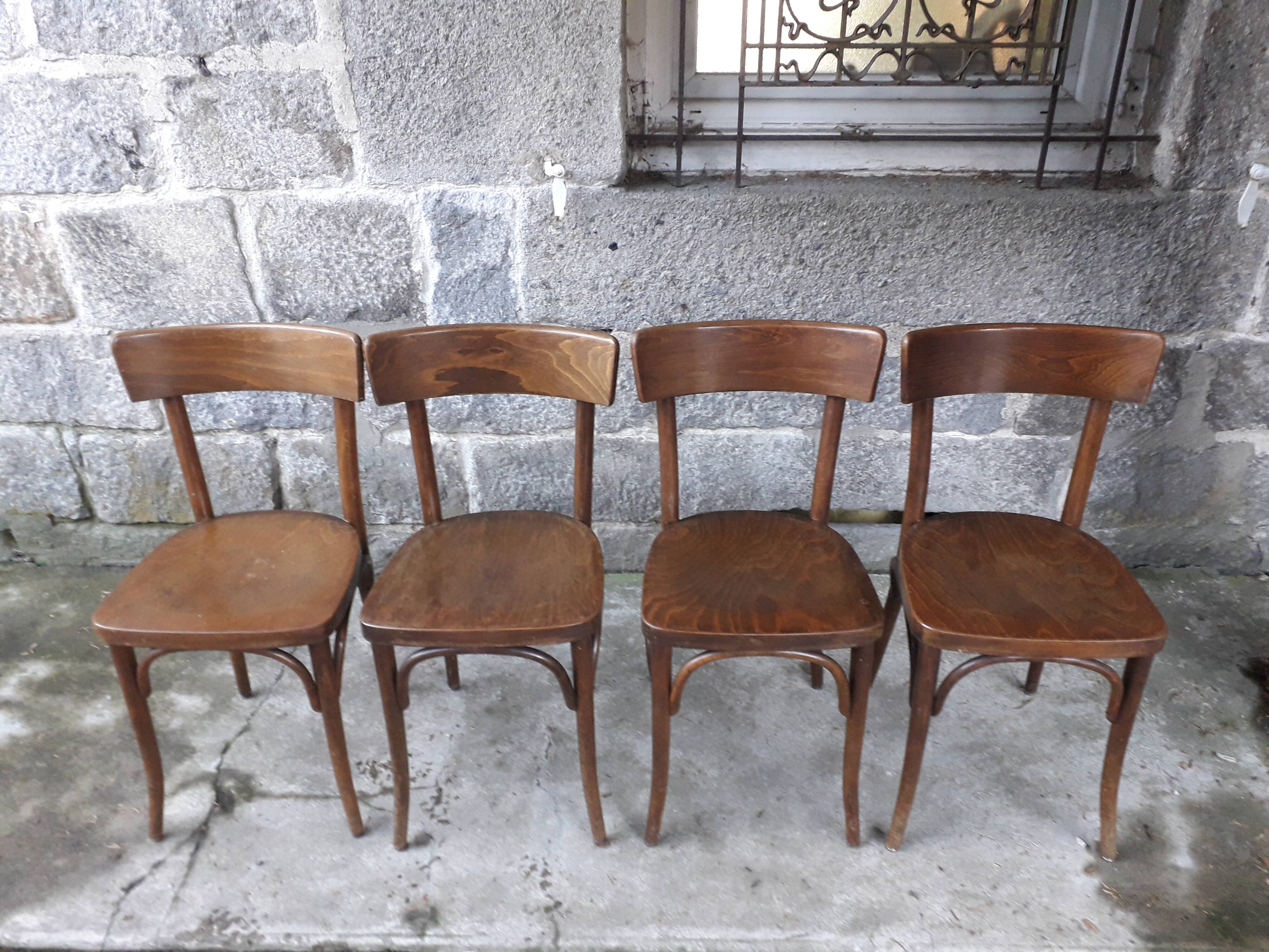Series of 4 chairs bistro Thonet