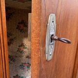 /Art Deco wardrobe with mirror in carved solid oak from the 20s/30s