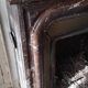 Louis XIV style fireplace in veined Carrara marble and 19th-century ceramics.