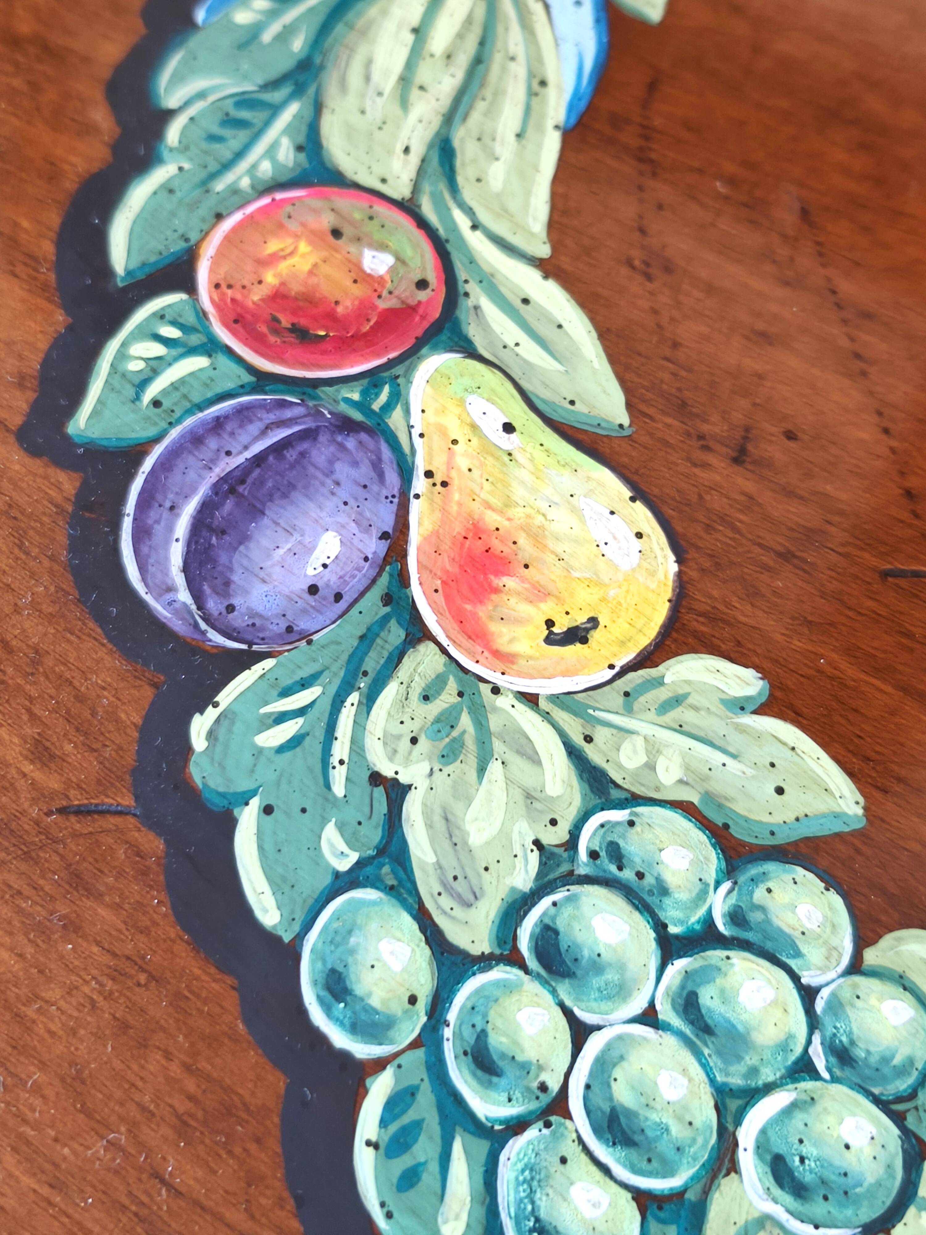 Console en noyer peinte à la main par Vittorio Grifoni, Florence, années 19