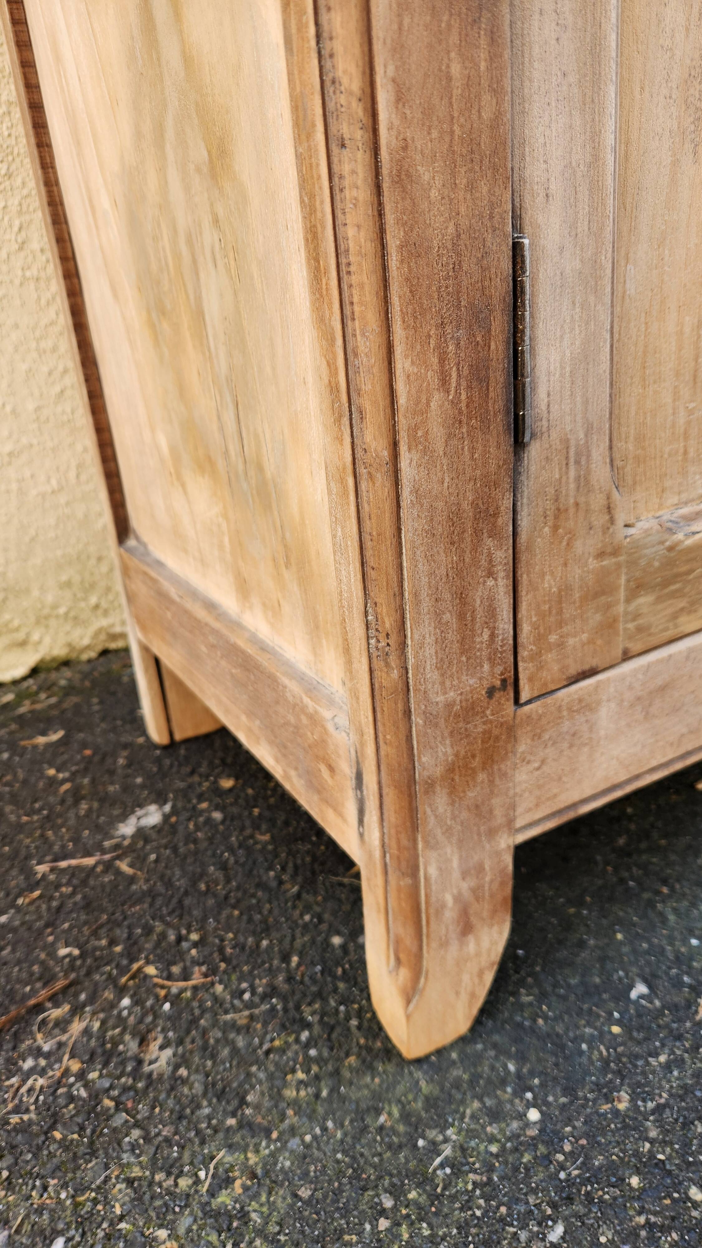 Old Parisian furniture with two doors, raw sanded.