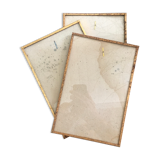 Lot of 3 oxidized brass frames
