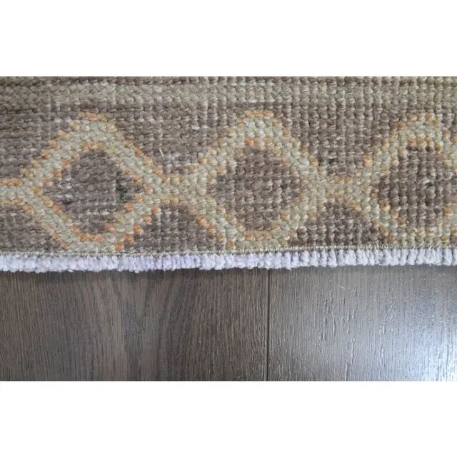 Vintage Handmade Orange Runner Rug Oushak Wool Runner 114x386