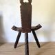 Vintage Spanish tripod chair in carved wood