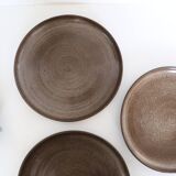 Flat plates x3, artisanal pottery, France