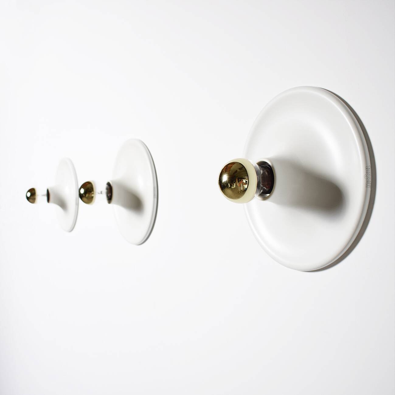 3 Italian Disc Flush Mounts From Targetti Sankey, 1970s