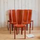 Set of 6 leather chairs by Roche Bobois.