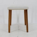 1960s Danish Beech Stool with Fabric