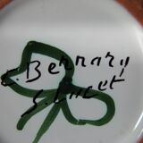 Cache Pot faïence Nevers signé Bernard et Lucet motifs floraux  ø 15,5 cm