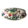 Oval porcelain jewellery box with multicoloured vintage floral decoration - 20th century