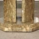 Octagonal post-modernist lounge table in marble beaded massive green quartz, Italy 1970s