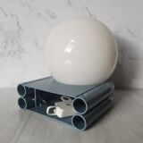 Vintage metal and opaline wall lamp