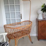 Vintage rattan cradle