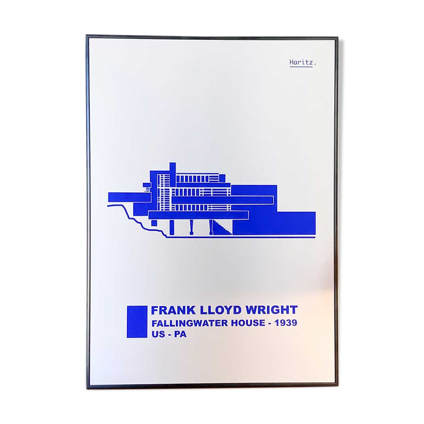 Affiche fallingwater house - frank lloyd wright