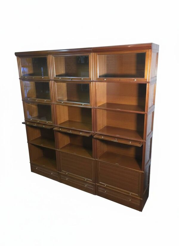 Meuble bibliothèque modulable MD vintage en acajou