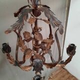 Tole chandelier with floral pattern