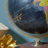 Black earth globe old wood base