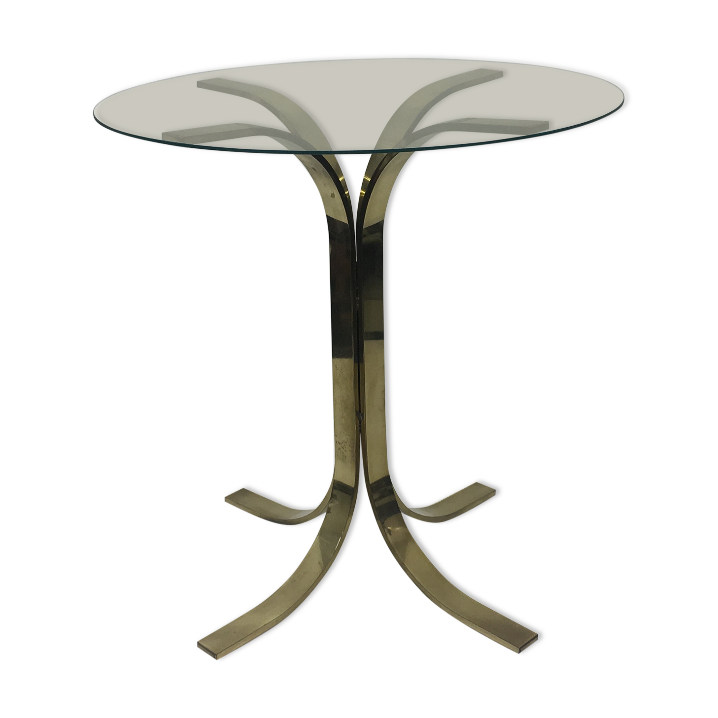 table d’appoint en laiton, années 1970