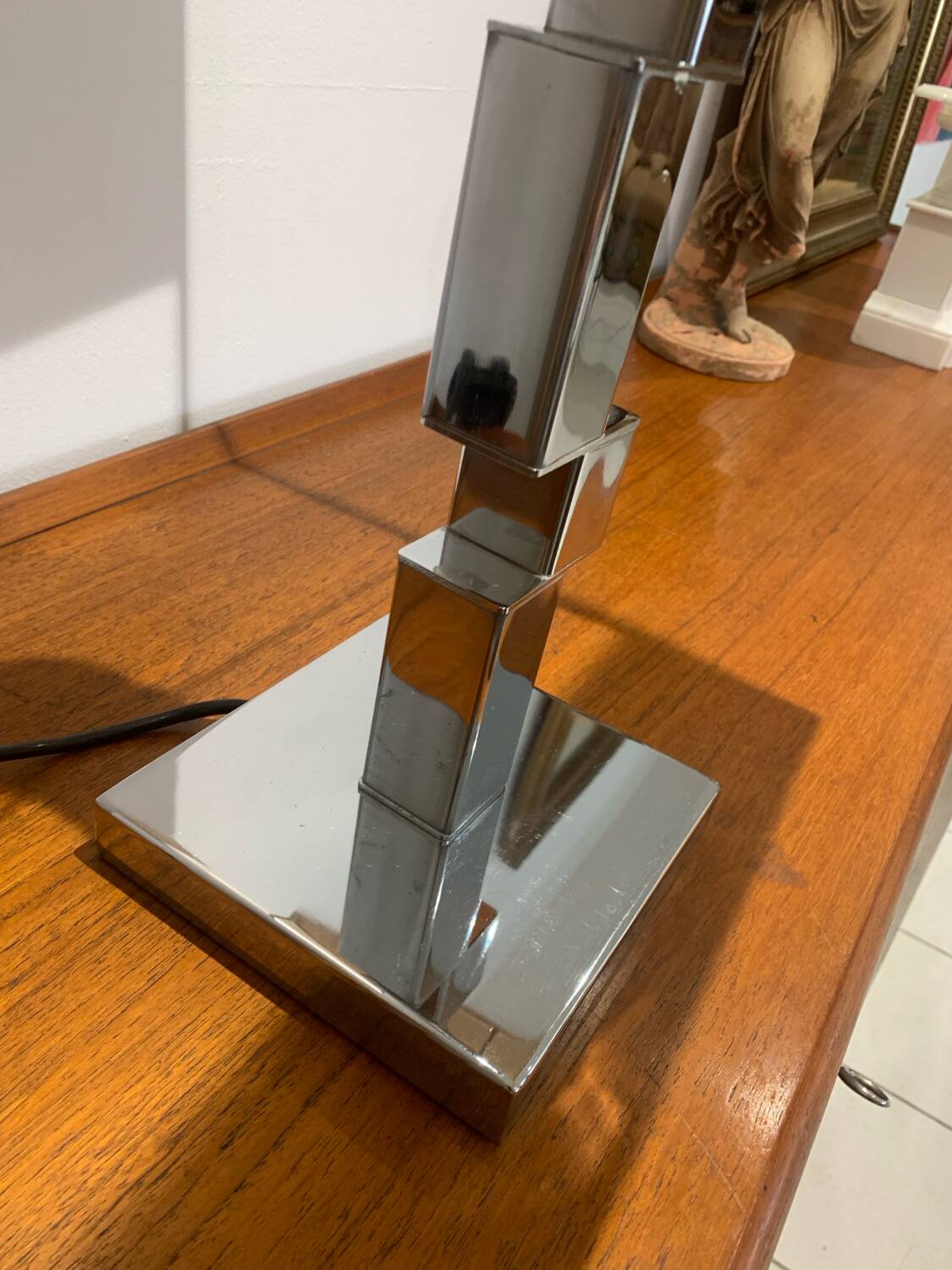 Vintage space age modernist chrome lamp circa 1970