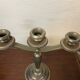Pair of art deco style candle holders in silver metal
