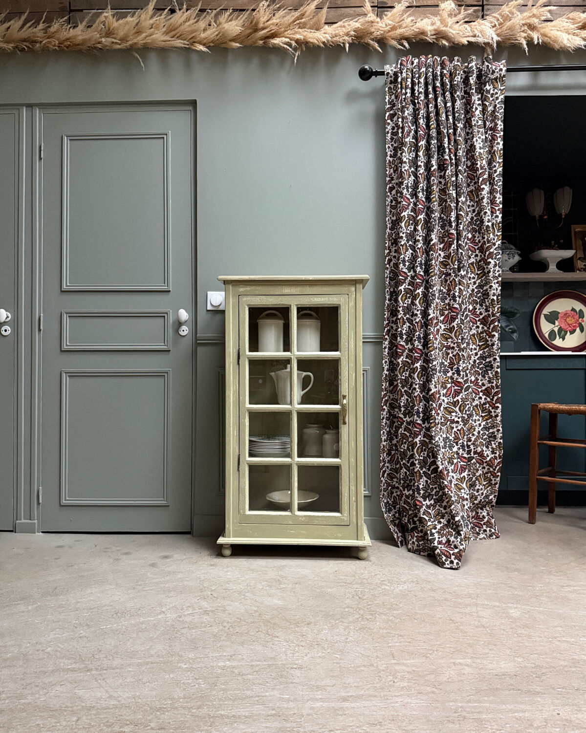 Small patinated display cabinet