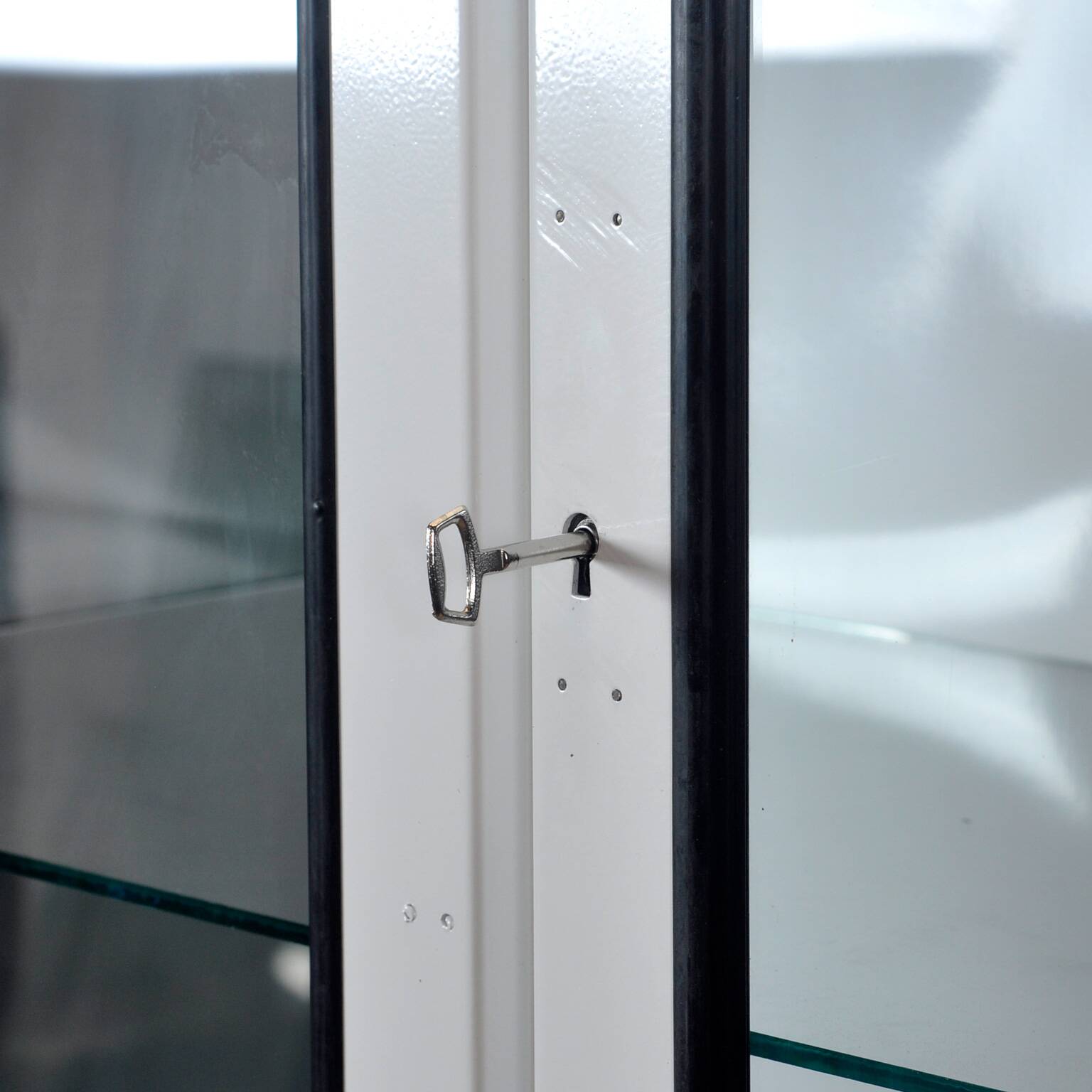 Restored Vintage Iron And Glass Medical Cabinet, 1970s