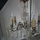 vintage pendant light from the 60s 70s with glass pendants and 5 candle holders