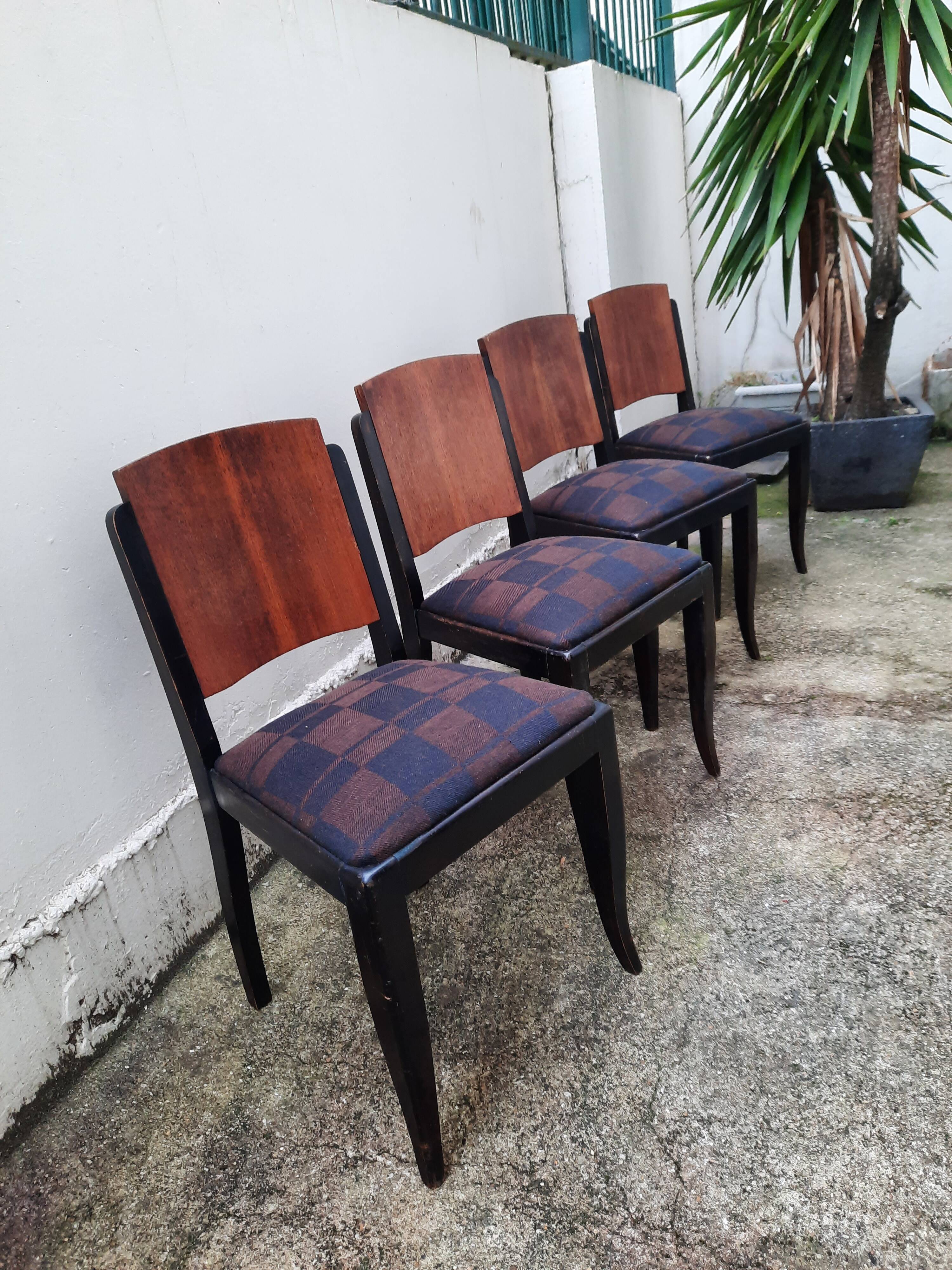 Set of four art deco chairs