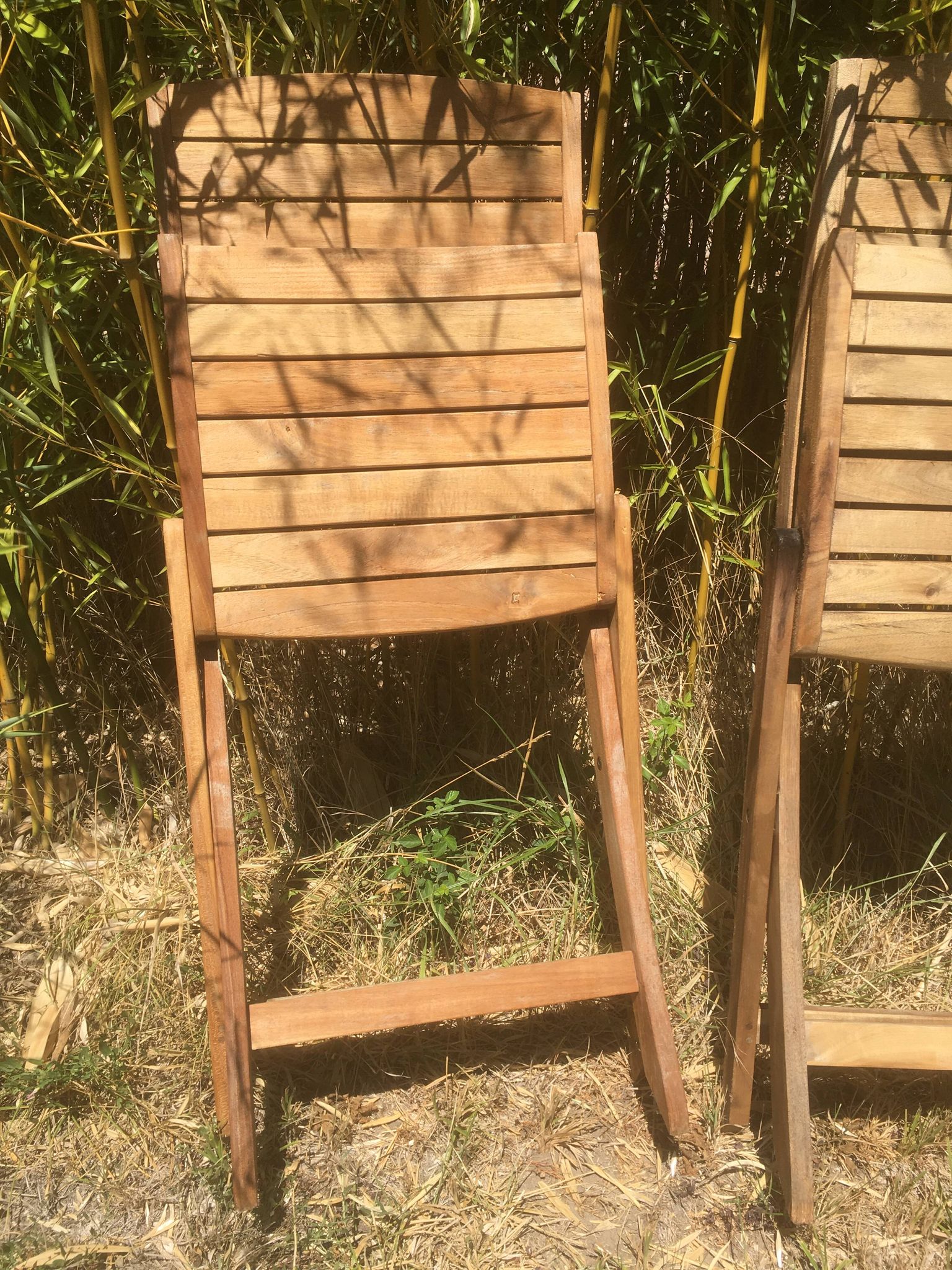 Pair of garden folding chairs