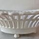 Lattice basket, white ceramic