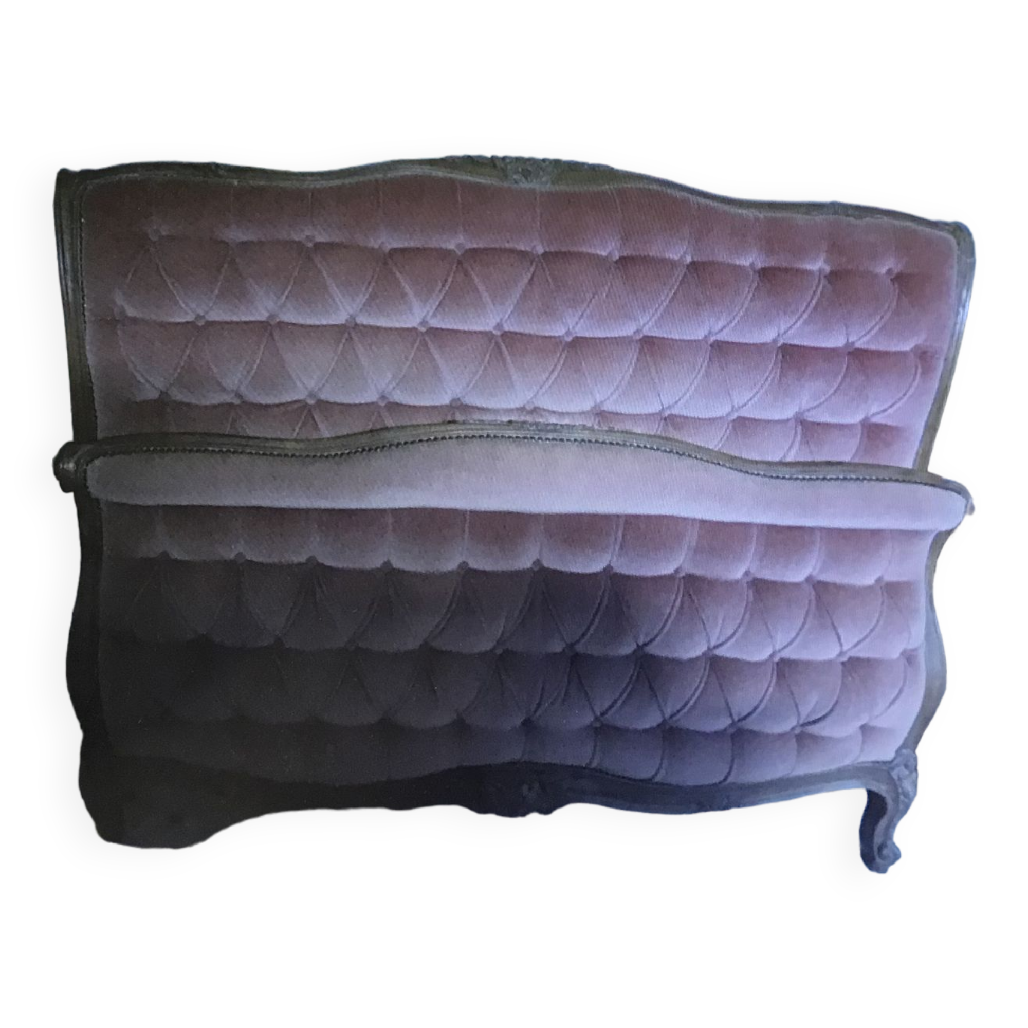 Upholstered double bed and 1 chair