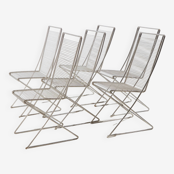 Kreuzschwinger steel chair by till behrens for schlubach, set of 6 (mk10373)