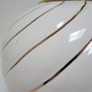 Pied de lampe céramique blanc et or design italien années 70 / 80