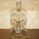 Pair of antique pinched decanters circa 1900 for serving whisky, bourbon, vodka, gin.