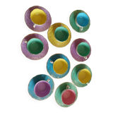 Set of 9 Digoin sarreguemines cups
