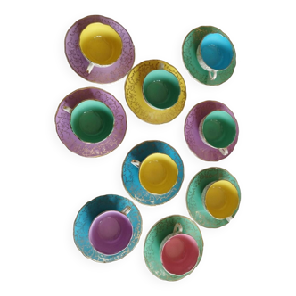 Set of 9 Digoin sarreguemines cups