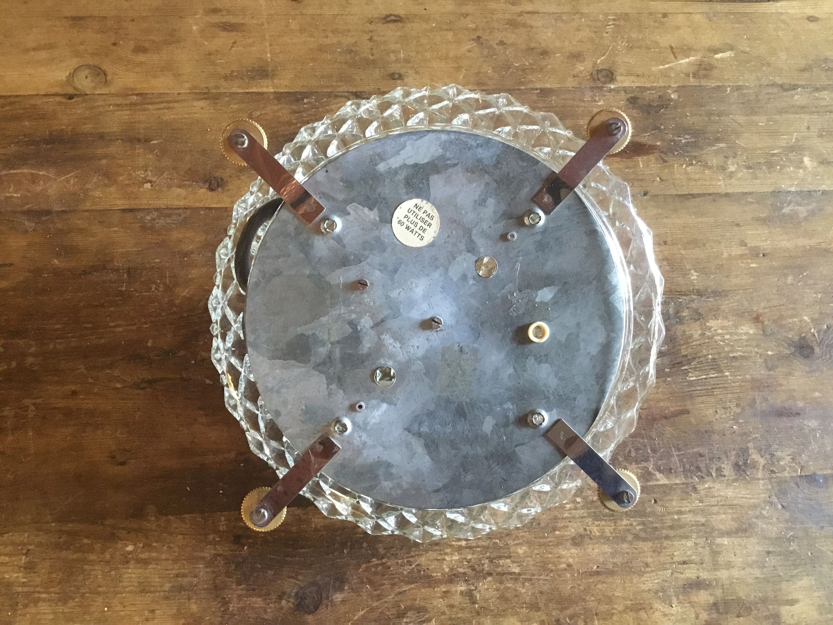 Glass and brass ceiling light